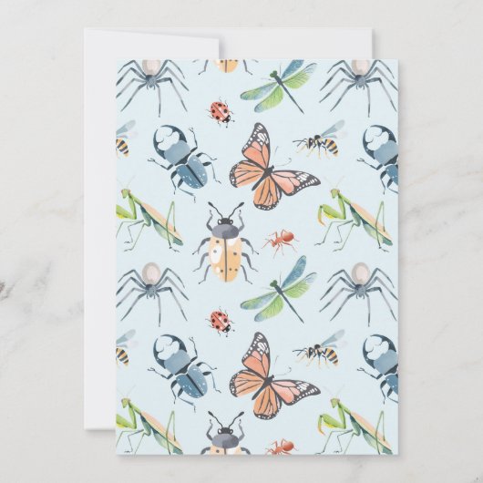 insectenjongen verjaardag kaart (Achterkant)