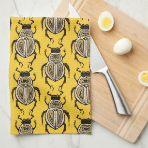 Insectenliefhebber Geel decoratieve kever kunst Theedoek