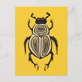 Insectenliefhebber Gele Decoratieve Kever Art Briefkaart