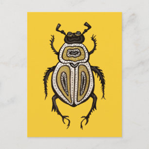 Insectenliefhebber Gele Decoratieve Kever Art Briefkaart