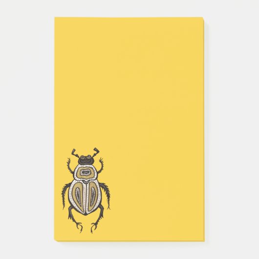 Insectenliefhebber Gele Decoratieve Kever Art Post-it® Notes (Voorkant)