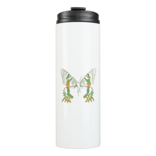 Insectenmot groen Sinaasappel Thermosbeker (Voorkant)