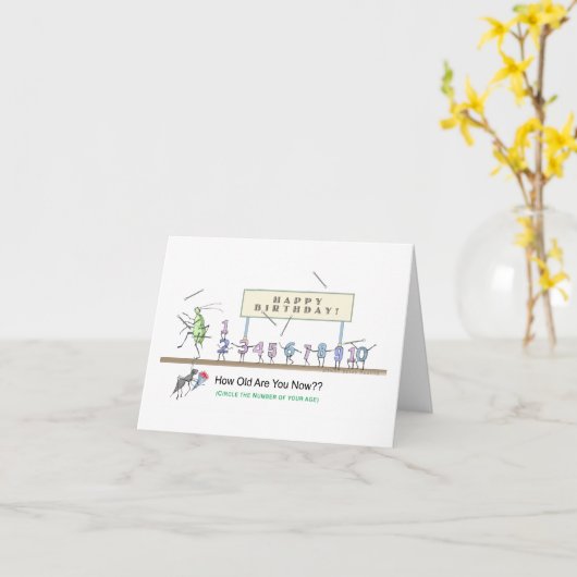 Insectenparade Happy Birthday Kleurplaat Kaart (Gele Bloem)