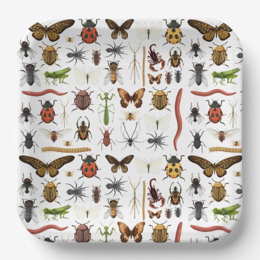 Insectenverjaardag Papieren Bordje (Voorkant)