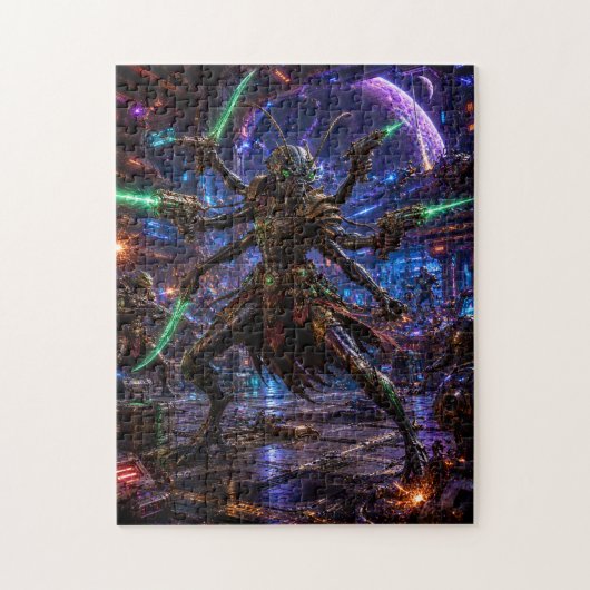 Insectoid Space Pirate — Six-Armed Combatant Legpuzzel (Verticaal)
