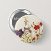 Insects and Flowers by Utamaro Ronde Button 5,7 Cm (Voorkant /achterkant)