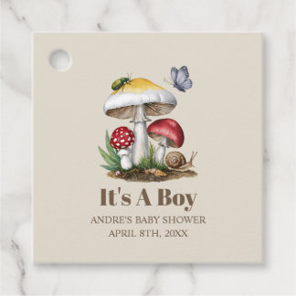 Insects Mushroom Woodland Natuur Baby shower Bedankjes Labels