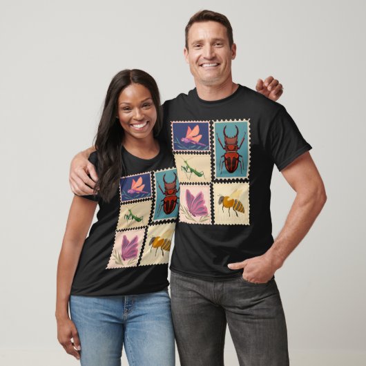 Insects Vintage Postage Stamps T-shirt (Unisex)
