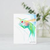 Insekt Gottesanbeterin in bunten Aquarellfarben Briefkaart (Staand voorkant)