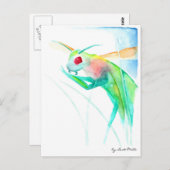 Insekt Gottesanbeterin in bunten Aquarellfarben Briefkaart (Voorkant / Achterkant)