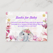 Insert Card Books for Baby Elephant Floral. Informatiekaartje (Voorkant)