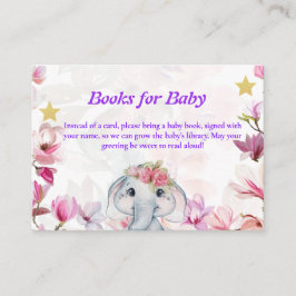 Insert Card Books for Baby Elephant Floral. Informatiekaartje