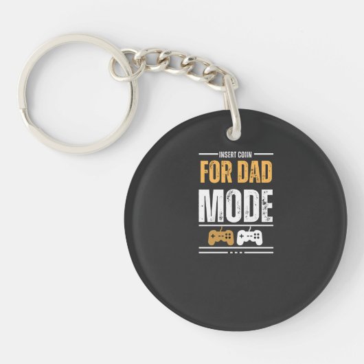 Insert Coin for Dad Mode Gaming Art button Sleutelhanger (Voorkant)