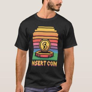 Insert Coin Gaming Retro 90s Pixel Game Over T-shirt