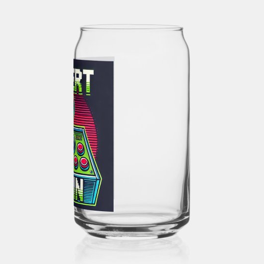 Insert Coin Retro Arcade Can Glass – 80s Gaming Blikvorm Glas (Links)