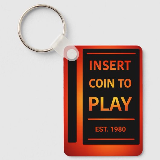 Insert Coin to Play Personalized EST Year Keychain (Voorkant)