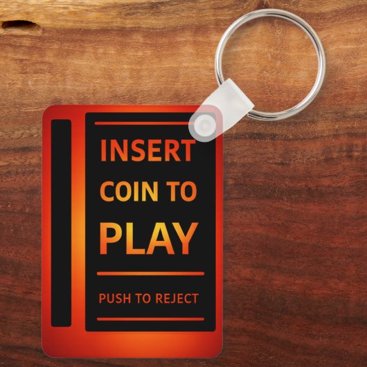 Insert Coin to Play Retro Arcade Keychain | Gamer  (Achterkant)