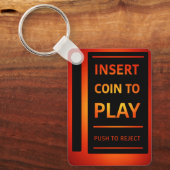 Insert Coin to Play Retro Arcade Keychain | Gamer  (Voorkant)