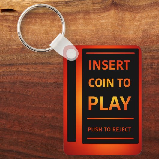 Insert Coin to Play Retro Arcade Keychain | Gamer (Voorkant)