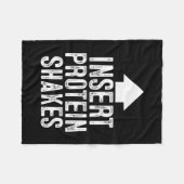 Insert Protein Shake Funny Pointing Arrow To Mouth Fleece Deken (Voorkant (Horizontaal))