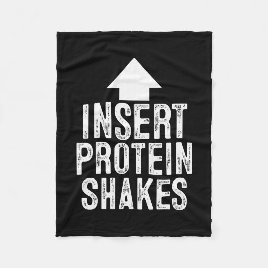 Insert Protein Shake Funny Pointing Arrow To Mouth Fleece Deken (Voorkant)