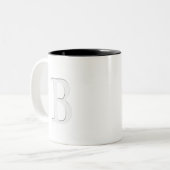Inset Monogrammed Letter B Tweekleurige Koffiemok (Voorkant links)