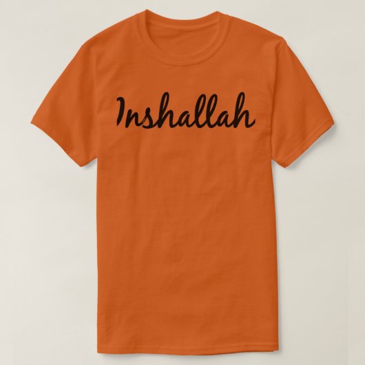 Inshallah als Allah Arabisch wil T-shirt (Design voorkant)