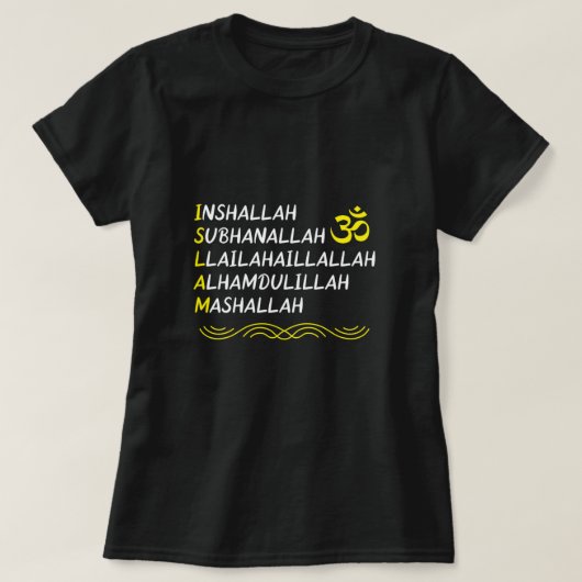 Inshallah Mashallah Muslim Islam Allah Mosque Gift T-shirt (Design voorkant)