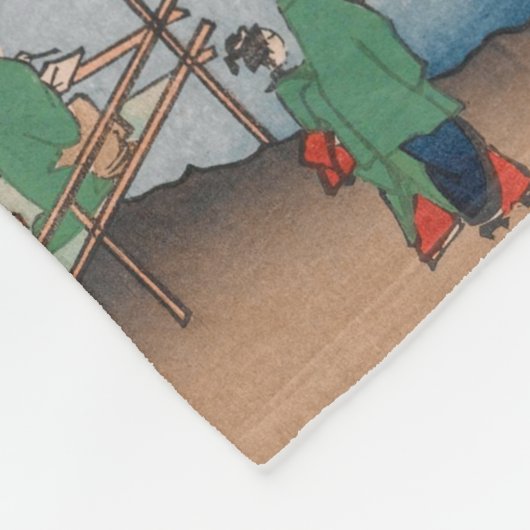 Inside Akiba Shrine Ukiyo-e Japans Kunst Fleece Deken (Hoek)