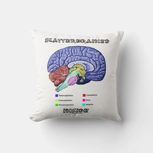 Inside Brain Geek Humor Kussen (Voorkant)