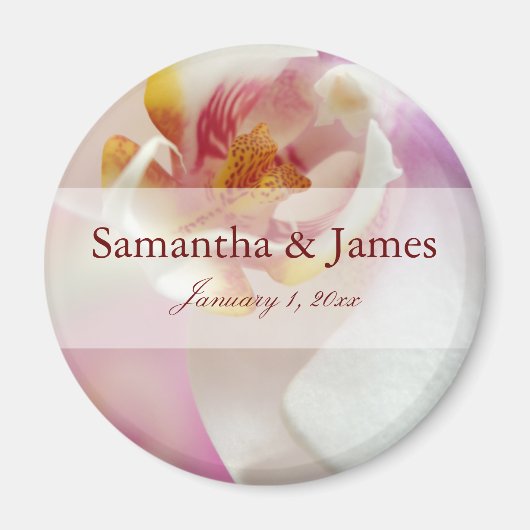 Inside Dark Red en White Orchid Magneet (Voorkant)