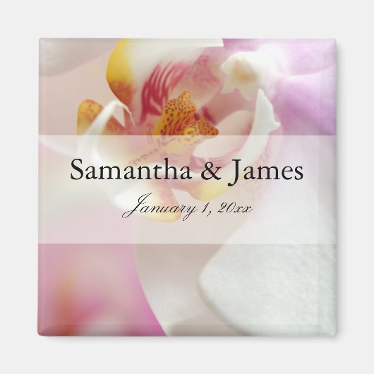 Inside Dark Red en White Orchid Magneet (Voorkant)