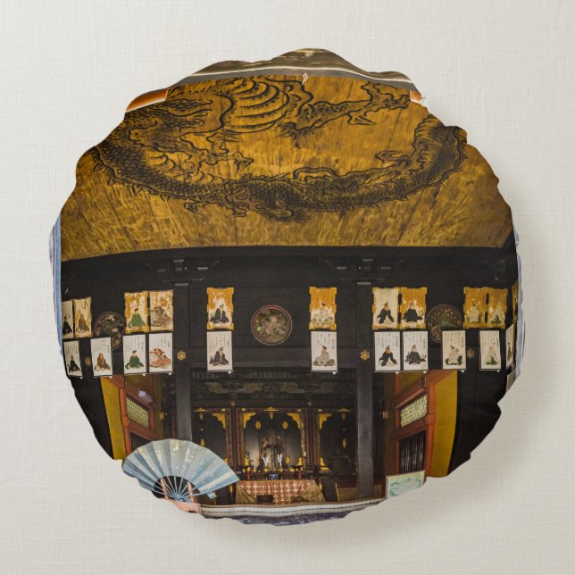 Inside Konchi-In tempel, Kyoto Rond Kussen (Achterkant)