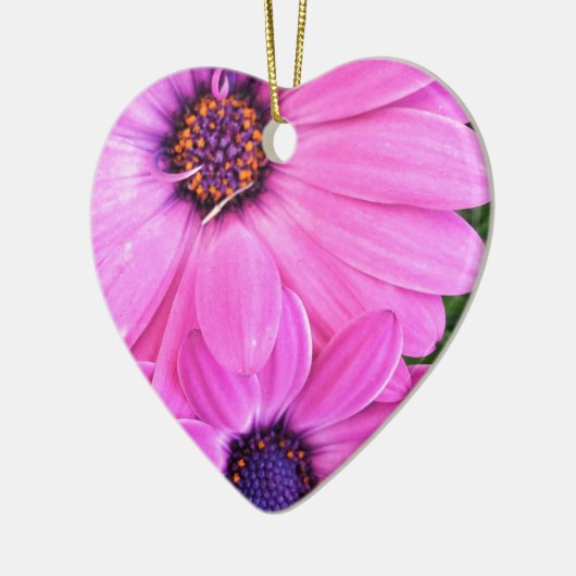 Inside of Pink Paars Gerbera Daisy Flower Natuur Keramisch Ornament (Links)