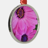 Inside of Pink Paars Gerbera Daisy Flower Natuur Metalen Ornament (Rechts)