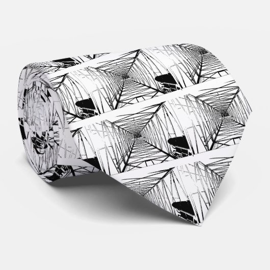 Inside Oil Drill Rig Sketch Stropdas (Opgerold)