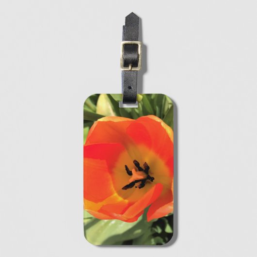 Inside Oranje Tulip Bagagelabel (Voorkant (verticaal))