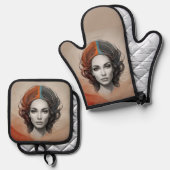 Inside Out Vivid Girl Ovenwant & Pannenlap Set (Voorkant / Achterkant)