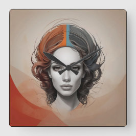 Inside Out Vivid Girl Vierkante Klok