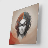 Inside Out Vivid Girl Vierkante Klok (Hoek)