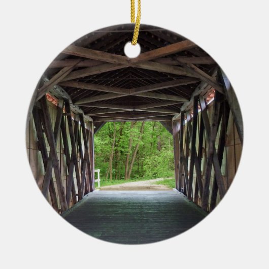 Inside Sandy Creek Bridge Hillsboro Missouri Keramisch Ornament (Voorkant)