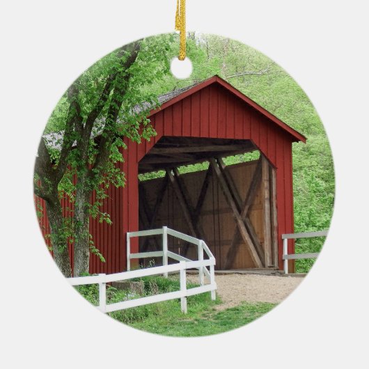 Inside Sandy Creek Bridge Hillsboro Missouri Keramisch Ornament (Achterkant)