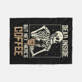 Inside Skeleton Drink Coffee Funny Halloween Sk Fleece Deken (Voorkant (Horizontaal))
