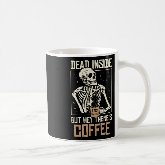 Inside Skeleton Drink Coffee Funny Halloween Sk Koffiemok (Rechts)