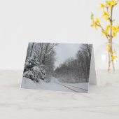 Inside wintersneeuwscène kaart (Gele Bloem)