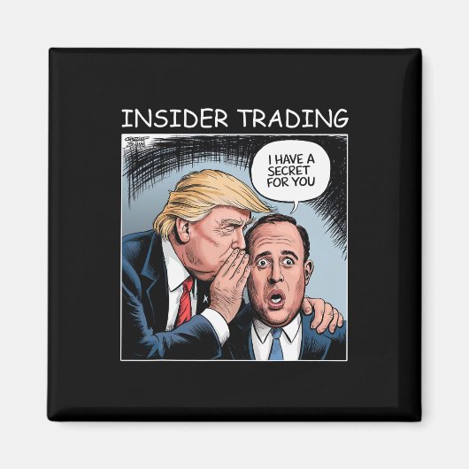 Insider Trading Trump - Grappig Magneet (Voorkant)