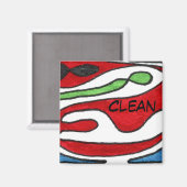 "Insides out" Abstracte afwasmachine Magnet (Voorkant / Achterkant)