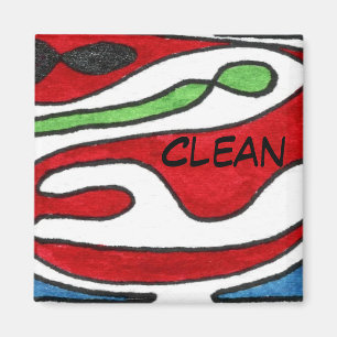 "Insides out" Abstracte afwasmachine Magnet