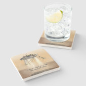 InSight Landing op Mars Stenen Onderzetter (Zijkant)