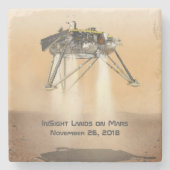 InSight Landing op Mars Stenen Onderzetter (Voorkant)